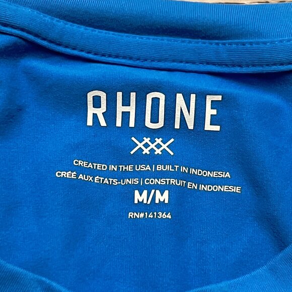 NWT Rhone Reign Shirt Size Medium Blue Short Sleeve Goldfusion UPF 50+ - Picture 4 of 11